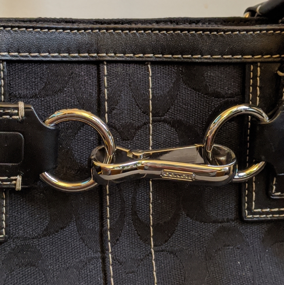 🆕 Coach Signature Hampton Black 10246 Satchel Purse Shoulder Bag Tote - Picture 3 of 15
